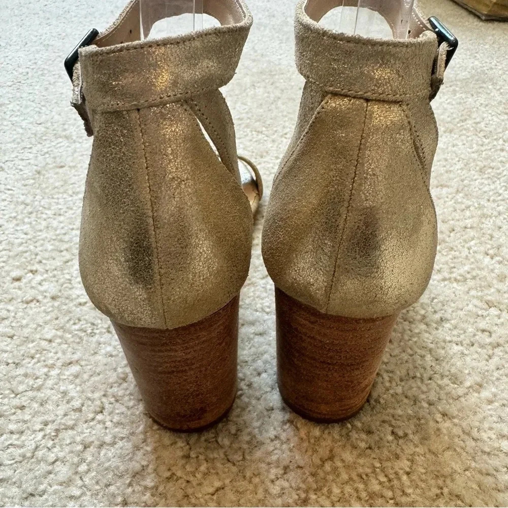 ABLE Elizabeth Ankle Strap Heel in Gold Metallic‎ - Picture 3 of 8
